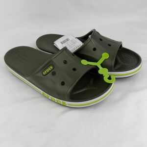 Crocs Bayaband Slide Sandals Men’s 8 / Women’s 10 Army Green Water Friendly NWT